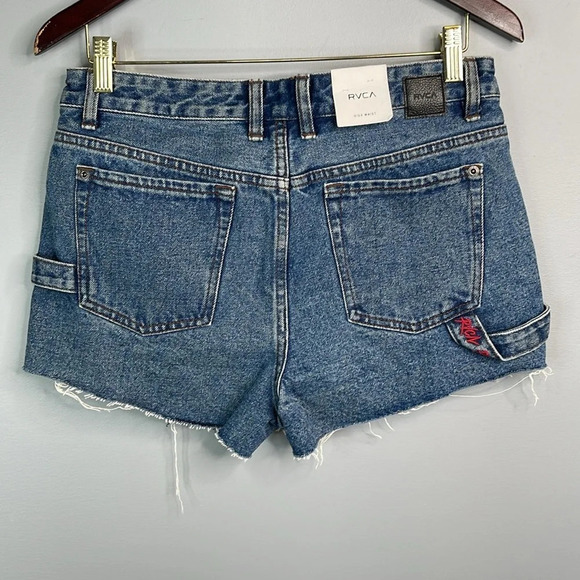 RVCA NWT The Highly Werked Carpenter Jean Shorts Vintage Vibe High Waist Size 29 - Picture 8 of 14
